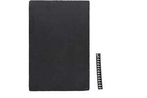 JIHAQUA Slate Tiles for Reptiles, Food Bowl Dish Feeding Slate Tortoise Habitat Accessories for Reptiles Tank (30 x 20 cm)