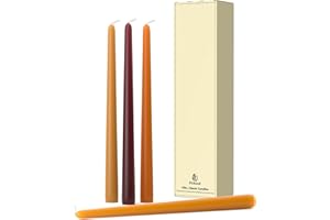 Pickood 10-Inch Tall Dripless Taper Candles Set of 4 - Fall Tapered Candles, Perfect for Halloween,Fall - Smokeless, Unscented, Long Burning - Hand Poured, Colored Tall Candlesticks - Thanksgiving