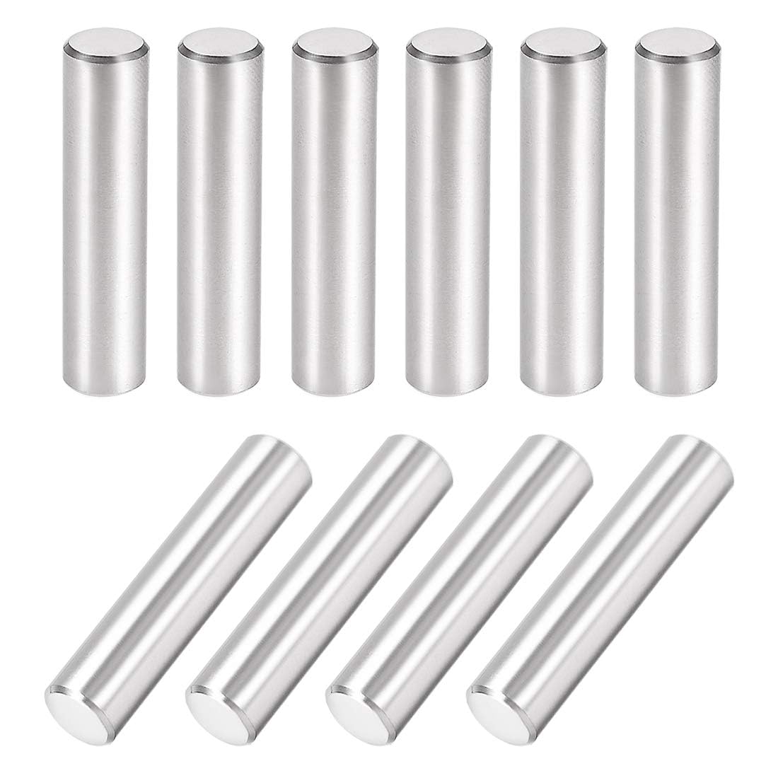TOP-VIGOR 10Pcs 8mm x 35mm Dowel Pins Shelf Support Pegs, 304 Stainless Steel Cylindrical Shelf Support Pin Fasten Elements Silver Tone