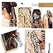 Chiffon Ponytail Hair Scarf Scrunchies - 6 Packs Leopard Print Big & Long Scrunchie Hair Scarf, Leopard Ripple Bun Hair Ties Bobbles, Scarves for Women Girls Bow Ponytail Holder (Leopard Headband - D)