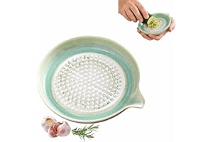 Ceramic Grater Plate, Exquisitely Handcrafted Porcelain Grater for Ginger Garlic Onion, Cheese Lemon Chocolate Fruits Vegetab