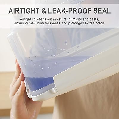 Buy Tbmax Airtight Food Storage Container With Wheels 23 Lbs Rice Storage Bin With Measuring Cup Cereal Container For Flour Dry Food Kitchen Pantry Organization Online In Germany B08m5qjrwx