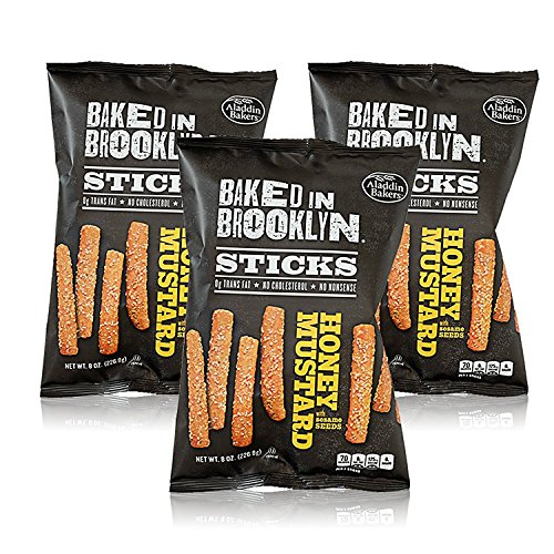 Baked in Brooklyn Sticks 0g Trans Fat No Cholesterol No Nonsense Certified Kosher - Honey Mustard 8 oz 3 pack