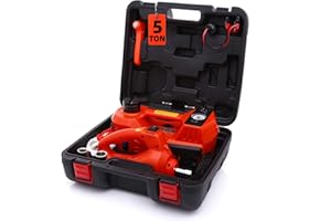 Mautyke Hydraulic Car Jack Kit - 5 Ton Vehicle Car Lift with Integrated Air Pump and Impact Wrench 5 in 1 Truck Trailer Floor Jack Stand Emergency First Aid Tire Repair Tool Kit