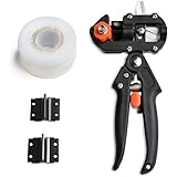 AGPtek Professional 3 Blade OMEGA-type V-type U-type Grafting Pruner Black Color (grafting tape included)