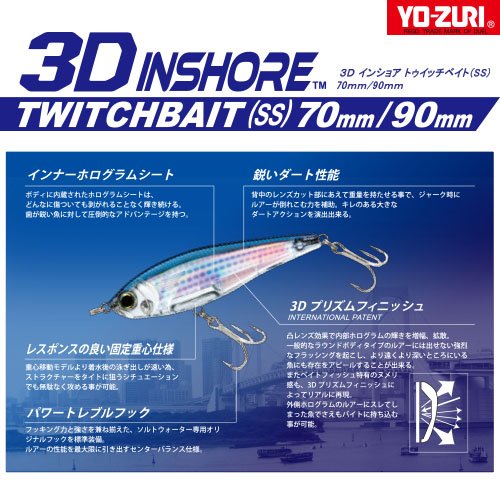R1208-HPBK 3D Inshore Twitchbait, Color, Peanut Bunker, 90mm 3-1/2" - Thumbnail 3