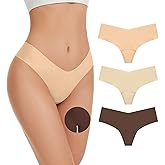 OVRUNS Camel Toe Underwear for Women Low Waist Camel Toe Thong Seamless Workout Cameltoe Proof Concealer Panties 3 Pack