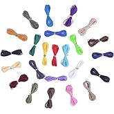 1mm Polyester Waxed Cord String Macrame Bracelet Thread for DIY Jewelry Craft Making, 24 Colors 131 Yards…