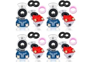 YiaChuii Glad Hands, 4 Set Blue & Red Aluminum Emergency Gladhands for Semi Trucks Trailers Air Lines 8 Glad Hand Seals