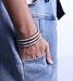 KELITCH Crystal Jade Beads Bracelets 3 Wrap Bracelets Bangle Crystal Bracelets