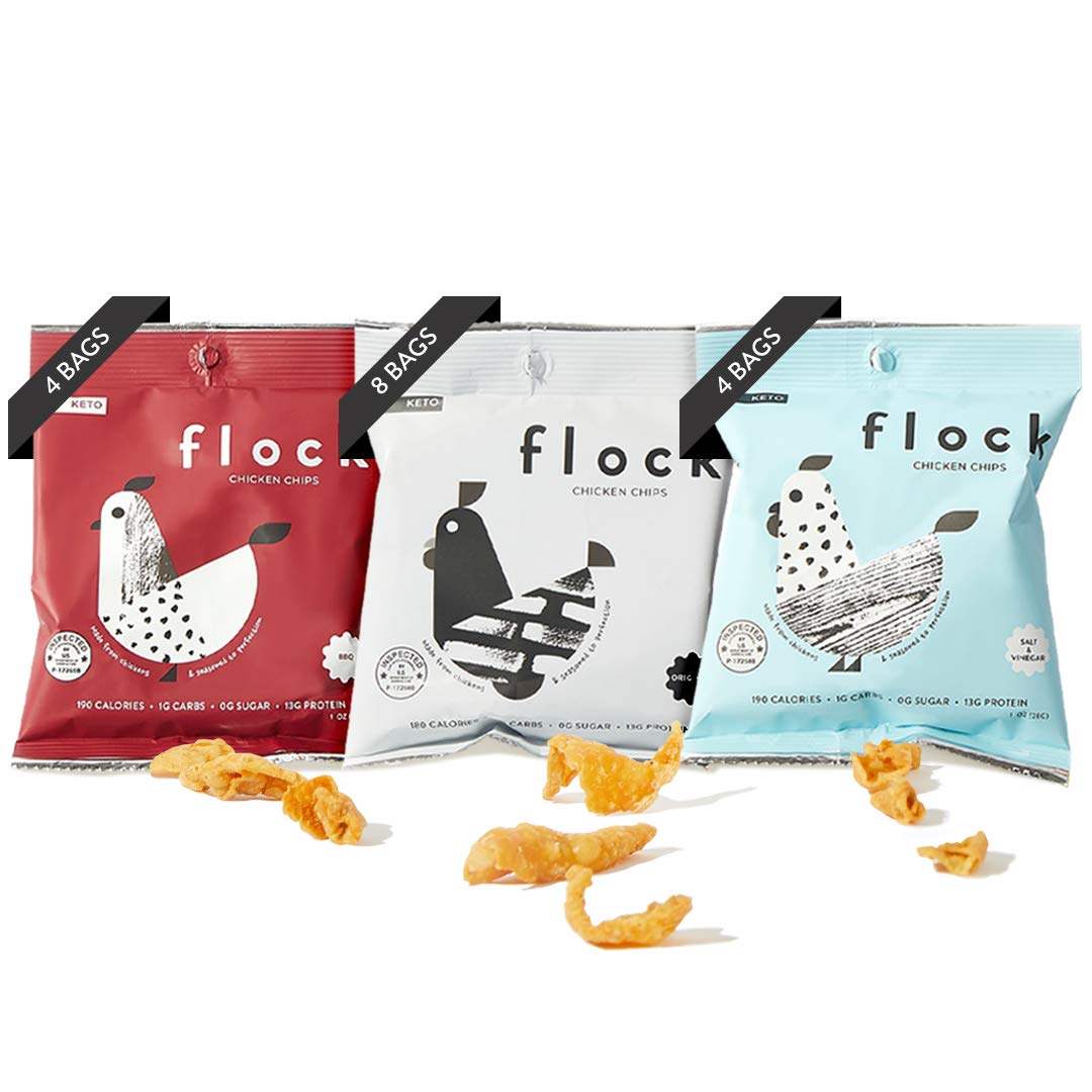 Flock Keto Chicken Skin Chips 100 Real Chicken Keto Friendly, Low