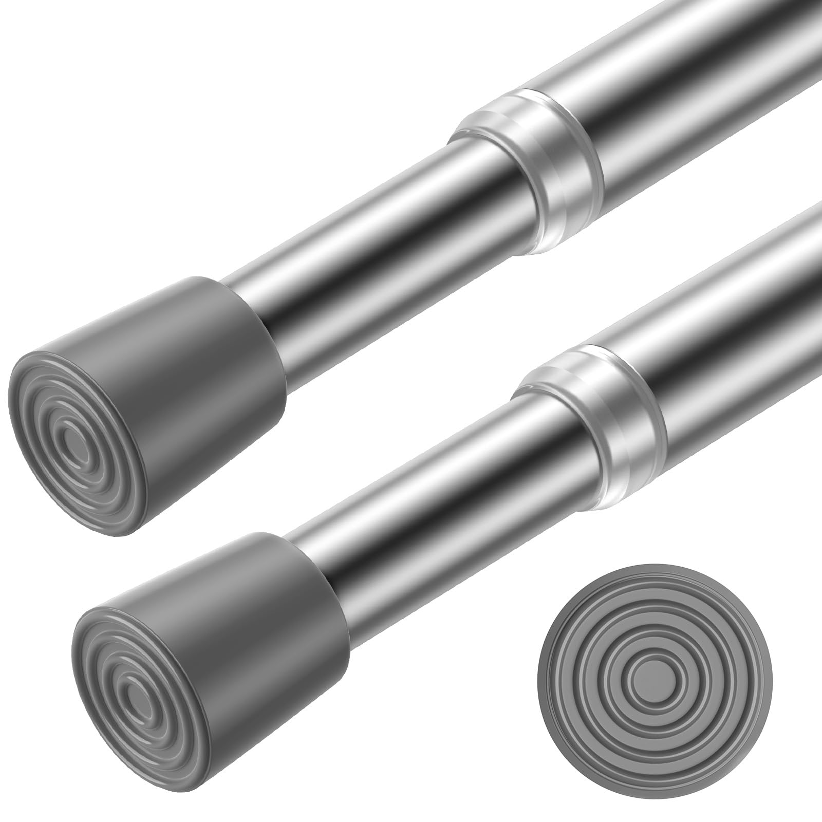 Photo 1 of AIZESI 2pcs Spring Tension Rods Adjustable 26 to 39 inch Tension Curtain Rod Small Tension Rod No Drilling Expandable Spring Loaded Curtain Tension Rod,Suitable for Doors and Windows 28 to 36 inch