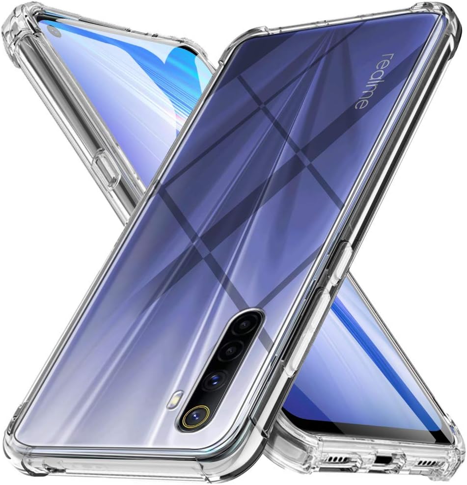 Fine Finet Case for Realme 6, Shock-Absorption Ultra Thin Crystal Clear Soft TPU Silicone Transparent Flexible Anti-scratch Bumper Protective Case Cover
