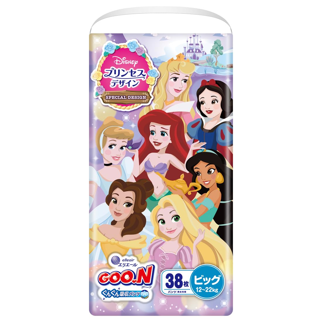【パンツ BIGサイズ】グーンぐんぐん吸収パンツ (12~22kg) 38枚 男女兼用 ≪Disneyプリンセスデザイン≫商品画像