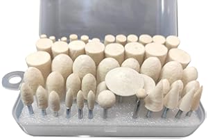 PURUI 50PCS Polishing Buffing Wheels Wool Felt Bobs Dremel Polishing Kit Rotary Tool Accessories with 1/8 Inch Shank