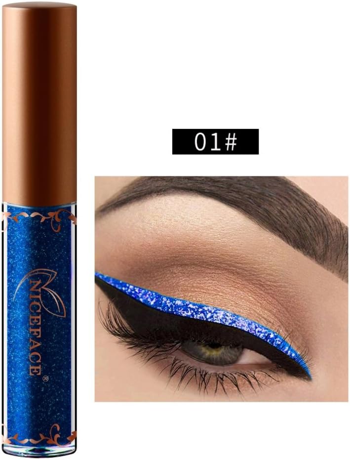 Liquid Metallic Glitter Eyeliner, Moresave 12 Colors Diamond Shining Shimmer Waterproof Colorful Eyeliner