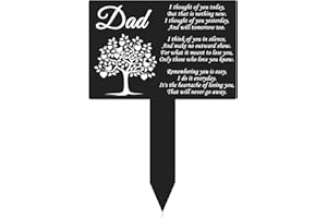 Wesiti Memorial Stakes Cemetery Decorations Metal Grave Markers Plaque Sympathy Garden Stake Waterproof Cemetery Memorial Signs Decoration for Grave (Dad)