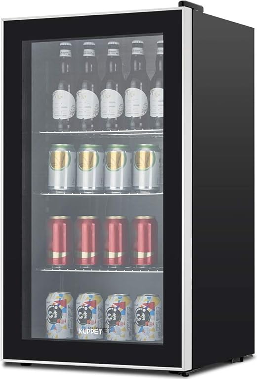 kuppet refrigerador y refrigerador para bebidas de 120 latas pequeno mini refrigerador para el hogar oficina o bar con puerta de cristal perfecto