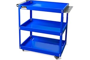 FITHOIST 3-Tier Rolling Tool Cart, Thickened 440LBS Metal Mechanic Tool Cart on Wheels, Heavy Duty Rolling Carts with Wheels, Utility Service Carts for Mechanics Garage Warehouse Workshop Repair Shop