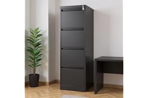 IDEALHOUSE Metal Filing Cabinet with Lock, 4 Drawer File Cabinet, Filing Cabinets for Home Office, for Letter/Legal/A4/F4 Siz