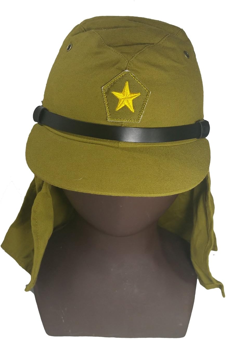 ANQIAO Repro WWII WW2 Japanese Solider Hat and Flap Neck Cover Cap 59 cm Amazon.co.uk Clothing