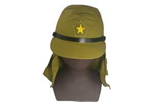 ANQIAO Repro WWII WW2 Japanese Solider Hat and Flap Neck Cover Cap 59 CM Dark Grey