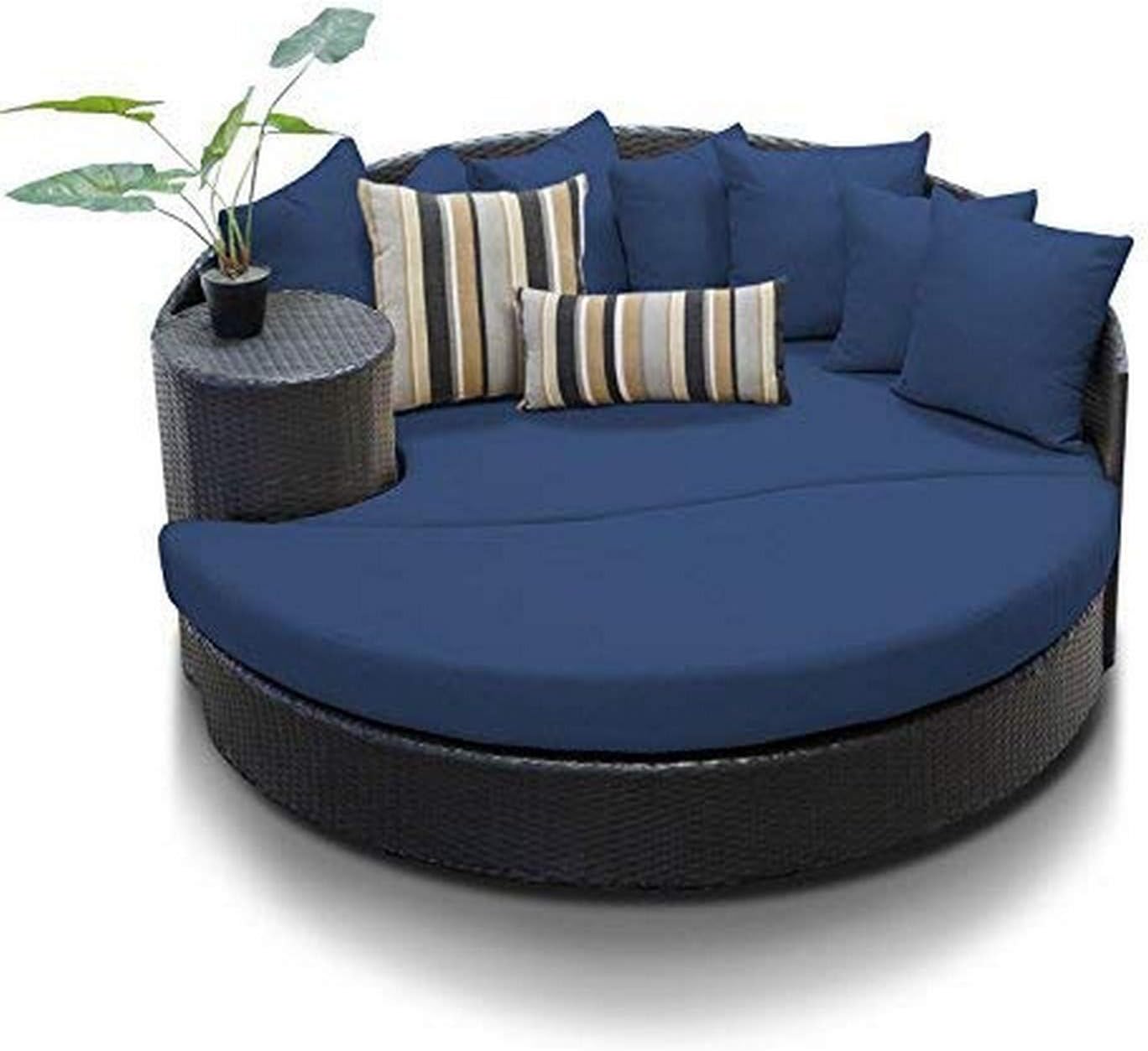 Amazon Com Tk Classics Navy Newport Outdoor Wicker Patio Circular