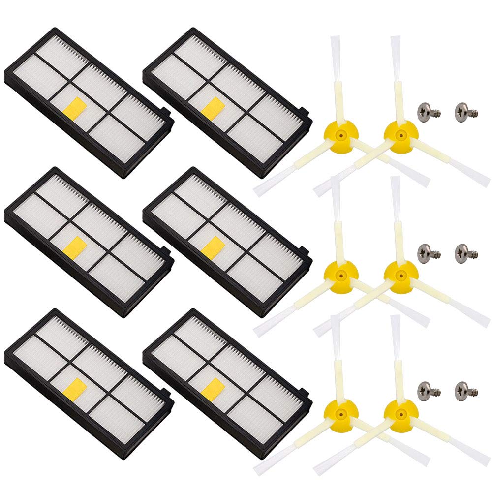 Neutop Filters Side Brushes Replacement Compatible with iRobot Roomba 800 900 Series 801 805 860 870 877 880 890 891 895 960 971 980 981 985 Robotic Vacuums with 6 Filters 6 Side Brushes