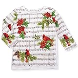 Women's Sequin Scoop Neck Winter Songbirds Top, Hand Wash
