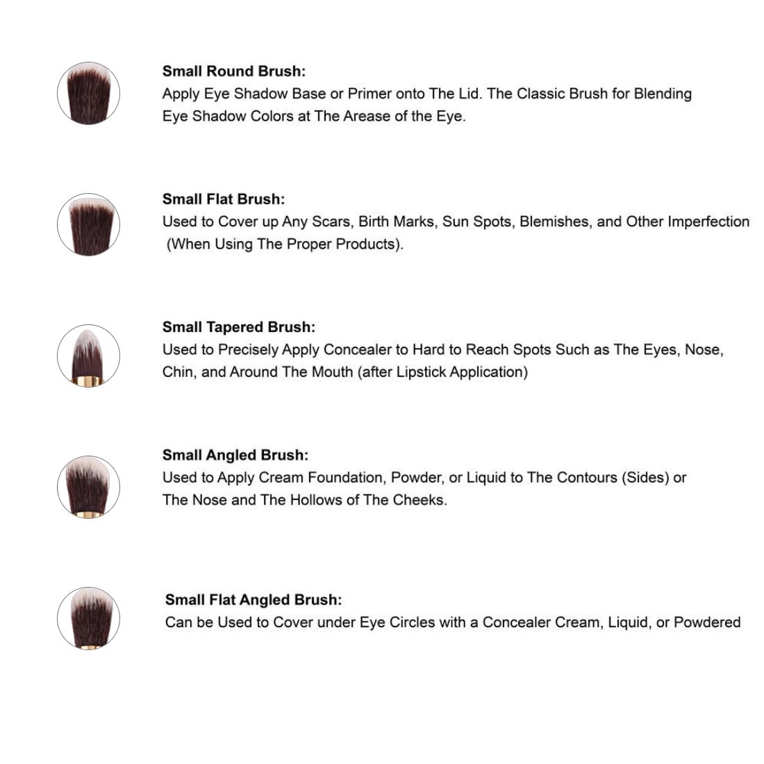 Pinceaux de maquillage, 10 pièces de brosses de maquillage cosmétiques, Brosse à Blush de 10 pièces, Pinceau aux yeux, aux lèvres, aux joues,Outils cosmétiques à Pinceau de Poutre Correcteur (Poignées Noires)