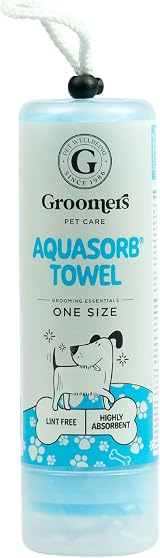 Groomers Aquasorb Absorbent Chamois Medium Pet Towel Reusable view 1