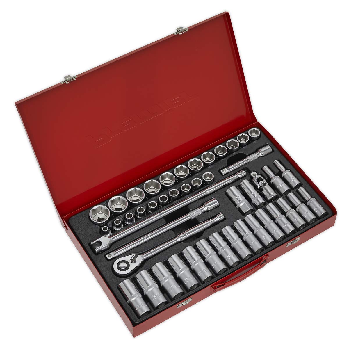 Sealey Ak6941 Socket Set 46Pc 1/2Sq Drive 6Pt Walldrive - Metric