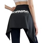 ZHOUSUFEN Women Letter Print Yoga Tennis Up Skirt Athletic Workout Running Tie Up Wrap Skirts Hip Asymmetrical Scarf