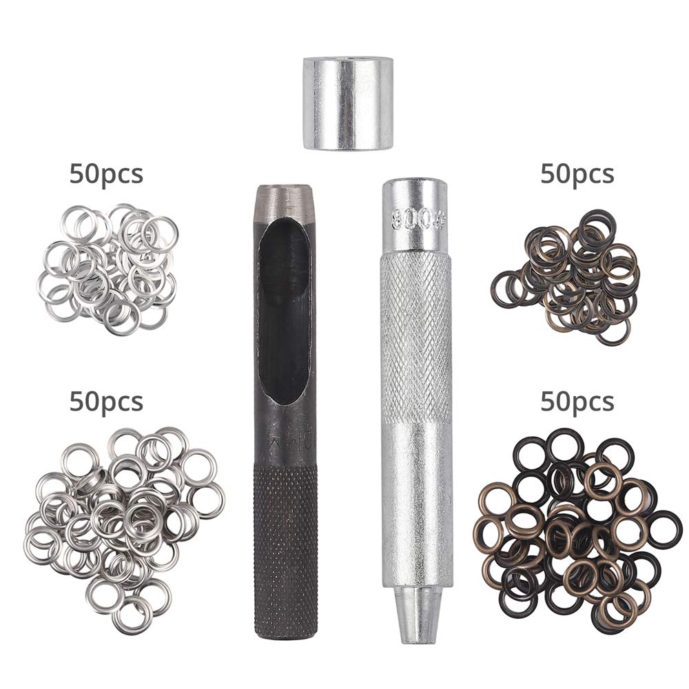 Leather Paper Tanice Grommet Kit 100 Sets Grommets Eyelets with 3PCS