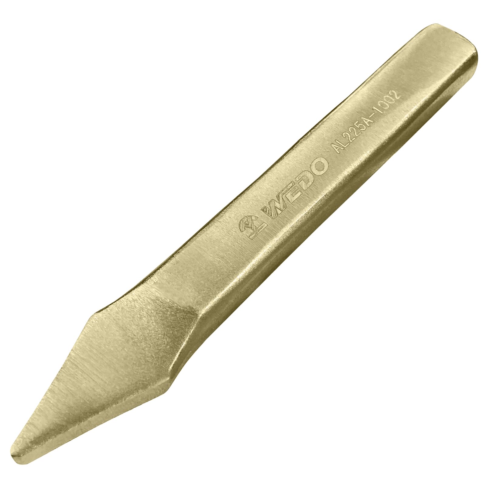 WEDO Non-Sparking Flat Chisel Pointy Head,Cold Chisel,Aluminum Bronze,4x7x200mm,BAM & FM Certificate,Cone Chisel for Carpentry, Metalwork, Woodwork & Masonry Work