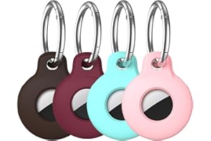VAGAWEI AirTag Holder Keychain Compatible with Apple AirTag, 4 Pack AirTag Case Item Finders Tracker, Multi-Color Protective Silicone AirTag Accessories