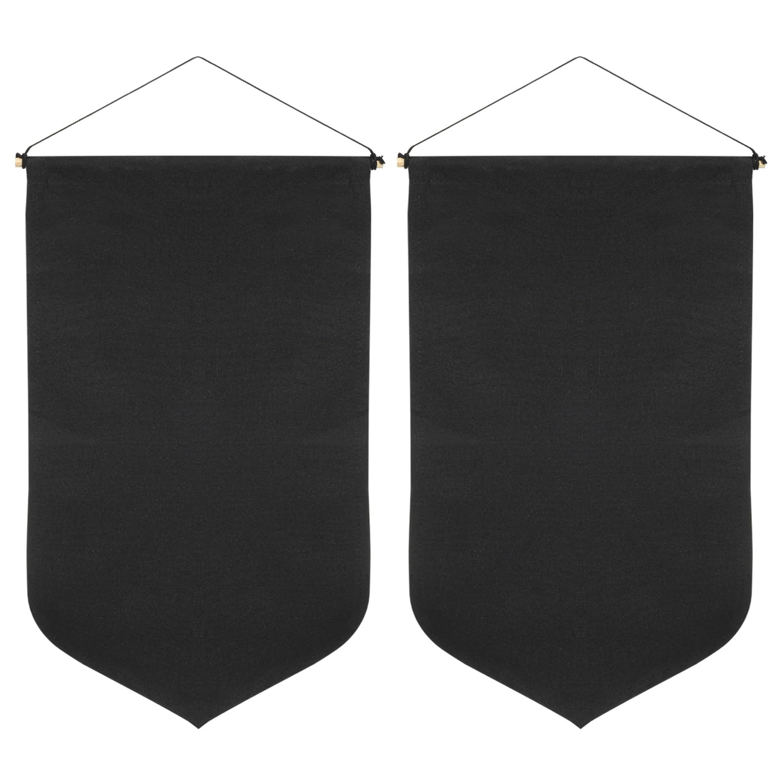 PATIKIL Enamel Pin Display Banner, 2 Pack 17" Length Canvas Blank Holder Board Wall Hanging for Trading Badge Flag Collection Organizer Book Collector Case Pennant Felt Bag Box, Black