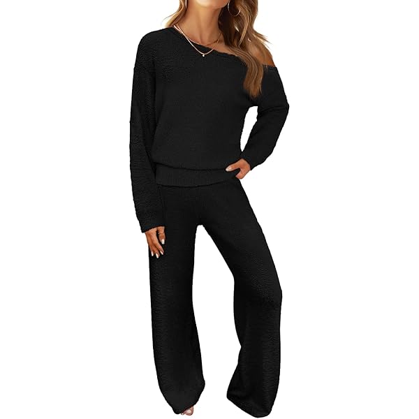 NORACORA Womens 2 Piece Fuzzy Fleece Pajamas Lounge Sets Long