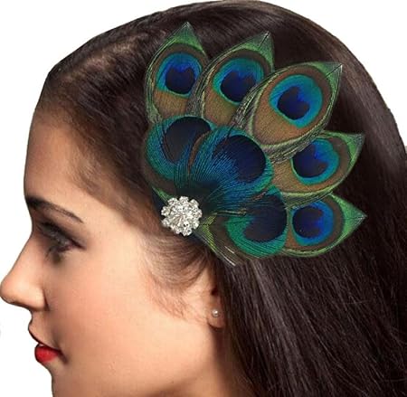 Peacock Feather Hair Accessories Wedding Bridal Hair Clip Headband