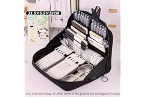 12 Layers Large Capacity Pencil Case Good Looking Multifunctional Classification Storage Stationery Storage Bag(Black)