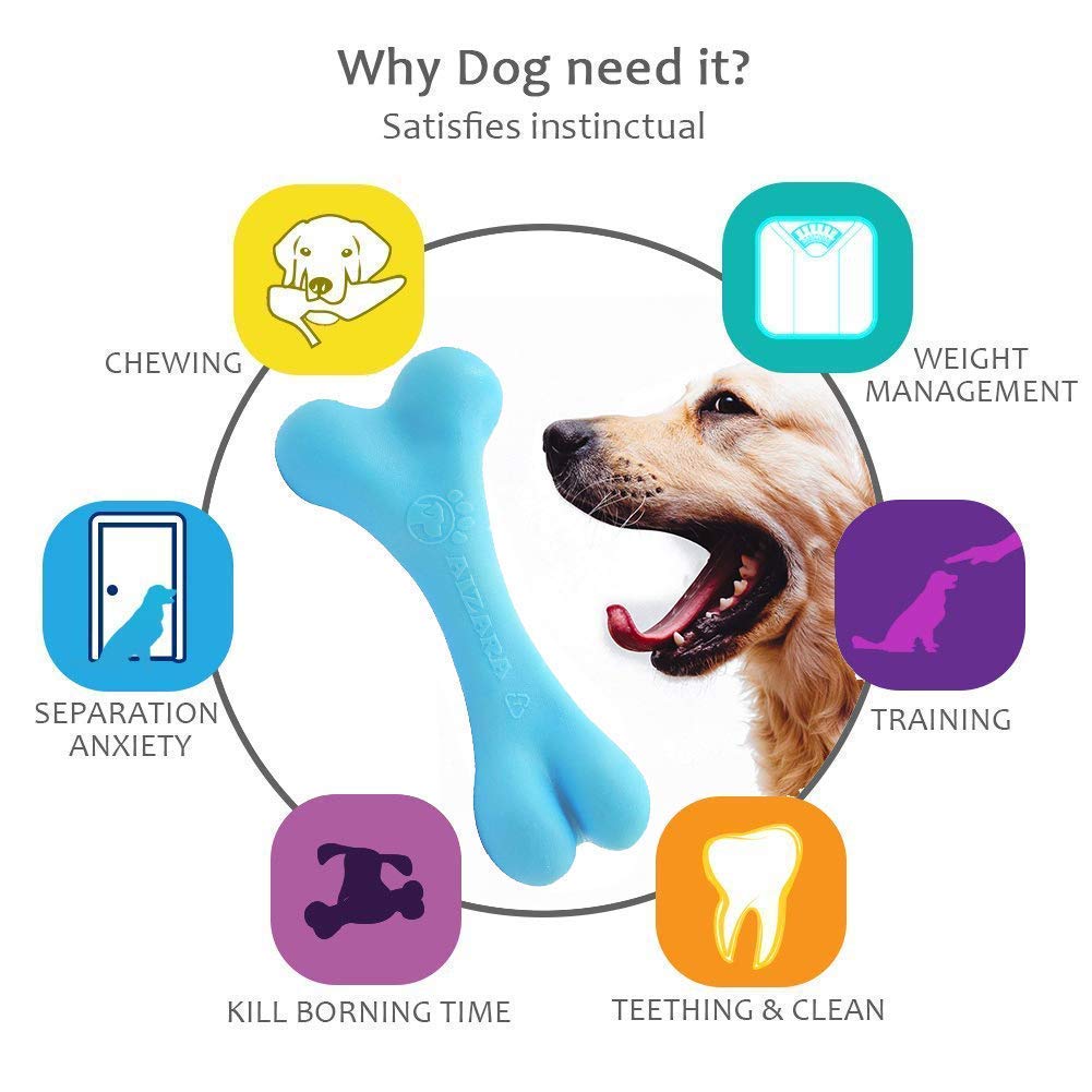 Aizara Dog Chew Toys for Aggressive Chewers, Tough Indestructible Dog Toys for Large Dogs, Durable Nylon Puppy Bone Toys for Training Keeping Pets Fit