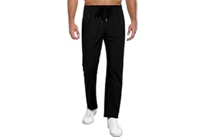 TUREFACE Mens Sweatpants with Pockets Straight Leg Woven Pants Elastic Waist Drawstring Running Casual Pants S-2XL