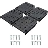 Drywall Stilt Sole Pads 4 Pack, Non Slip Stilt Mats Replacement Feet | Rubber replacement feet for painting, drywall, and ceiling work; fits most drywall stilts, screws included