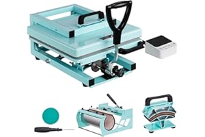 Uargd 15 x 15 inch Hybrid Heat Press, 5-in-1 Multifunctional Sublimation Machine, Quick and Even Heating, Innovative Design, 