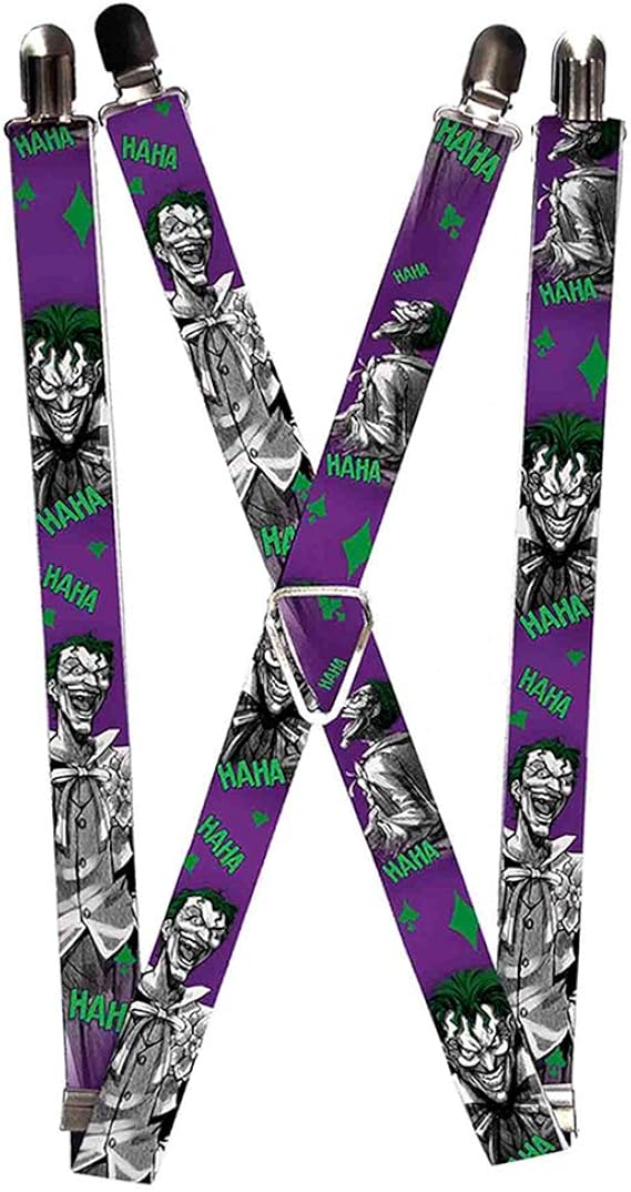 Buckle-Down mens Buckle-down - Joker Suspenders, Multicolor, 3.5 x 2.5