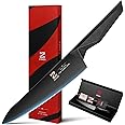 Zennish Chef Knife, 8 Inch Obsidian Knife for Kitchen, High Carbon 7Cr17MoV Steel, Black Titanium Nitride Coated, Ergonomic G10 Handle with Gift Box