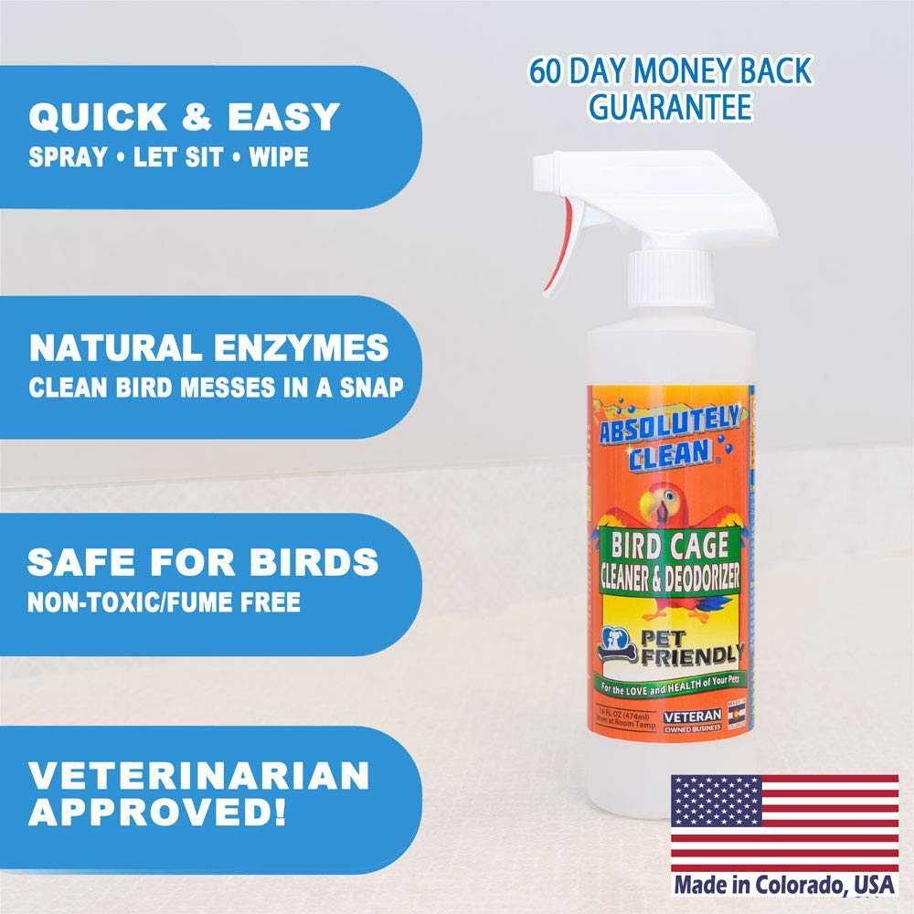 Absolutely Clean Amazing Bird Cage Cleaner and Deodorizer Just Spray