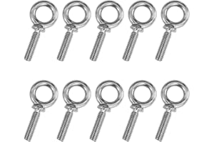 ANPTGHT 1/4"-20 x 1 UNC Lifting Shoulder Eye Bolts, Marine Grade 304 Stainless Steel Threaded Nut Fastener (10 Pack)