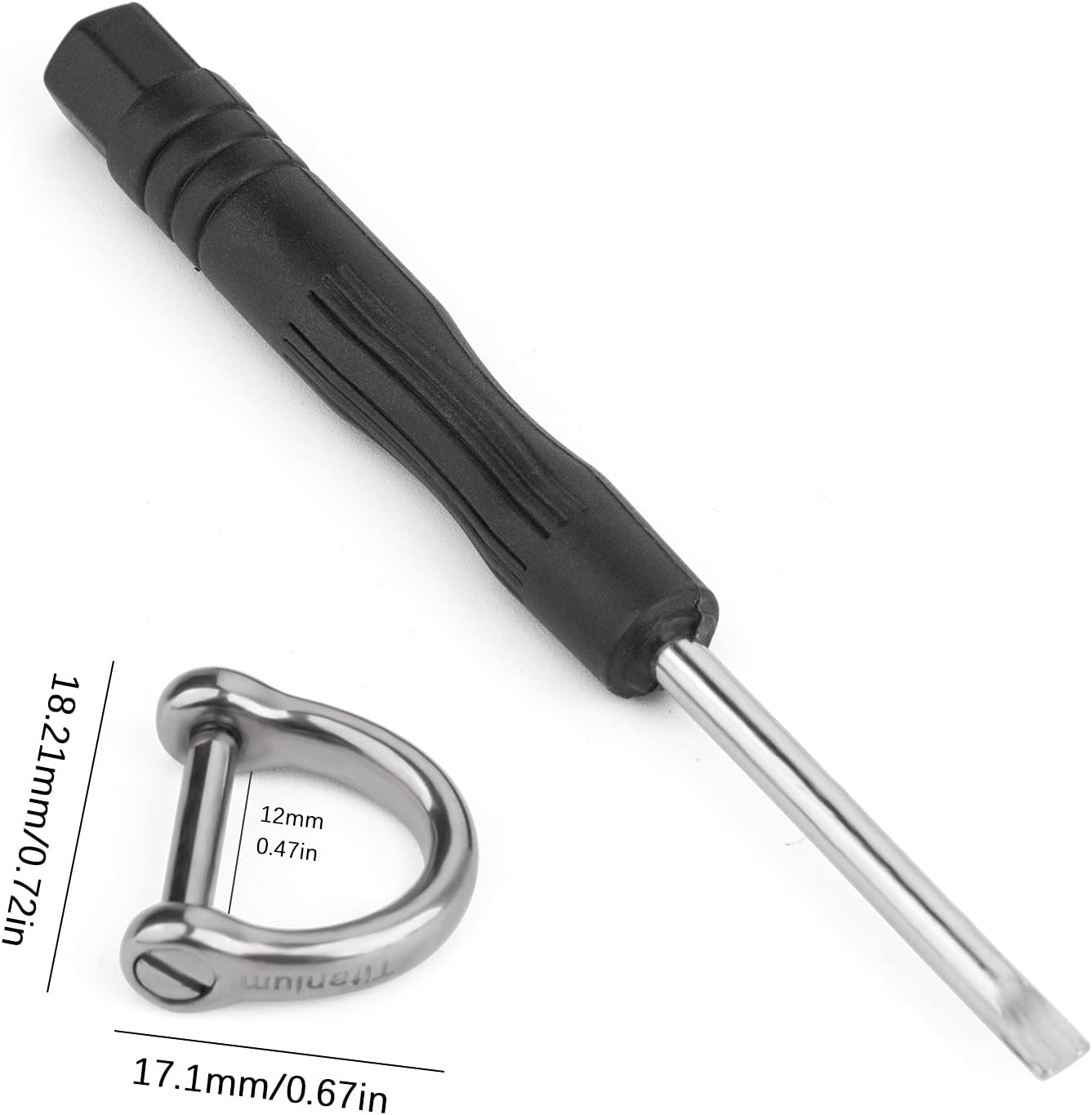 TISUR Titanium D-Rings with Screw Shackle, U Shape Key Chains Rings, Car Keys Tools, DIY Leather Craft Purse/Wallet Buckle 1 pcs (Polished, Small)
