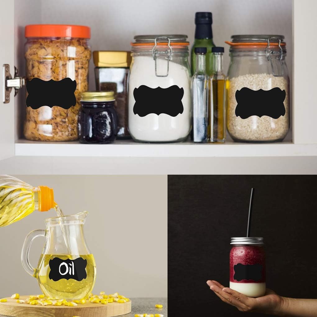 Roll Chalkboard Labels, Removable Waterproof Blank Blackboard Sticker Labels for Jars, Spice, Craft, Home, Kitchen, Storage, Pantry or Fridge（120 pcs） (Lace Shape) : Office Products